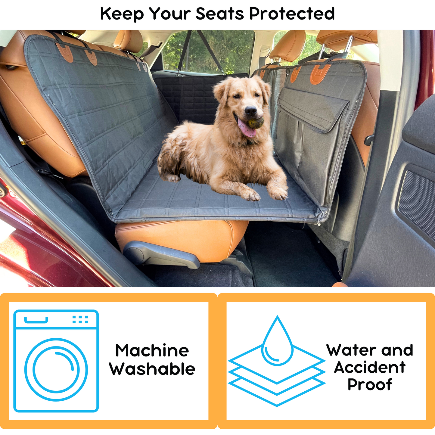 Backseat Extender for Dogs - Black with Door Covers