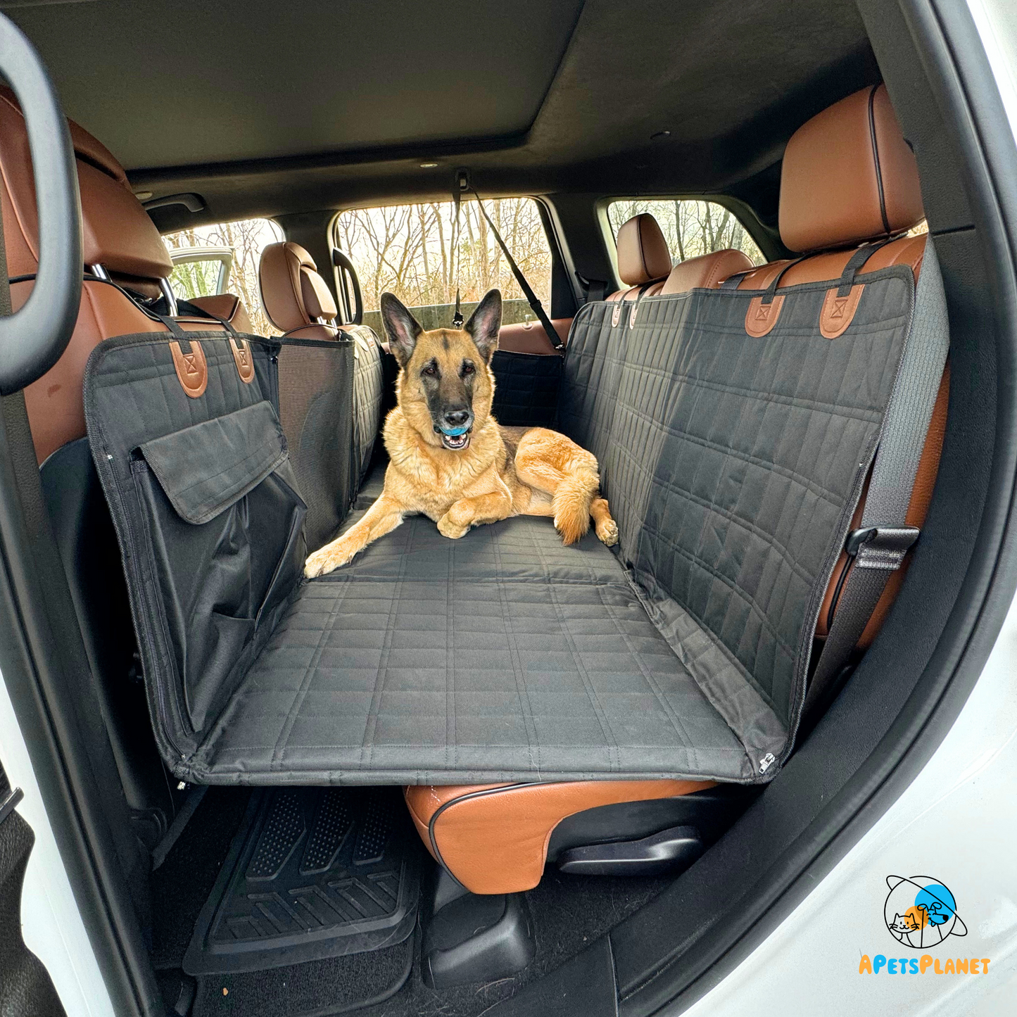 Backseat Extender for Dogs - Black with Door Covers