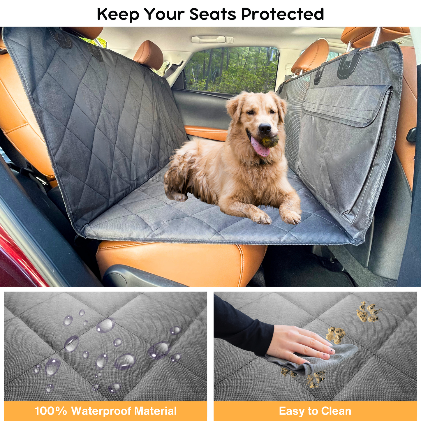 Backseat Extender for Dogs - Standard Black - No Door Covers