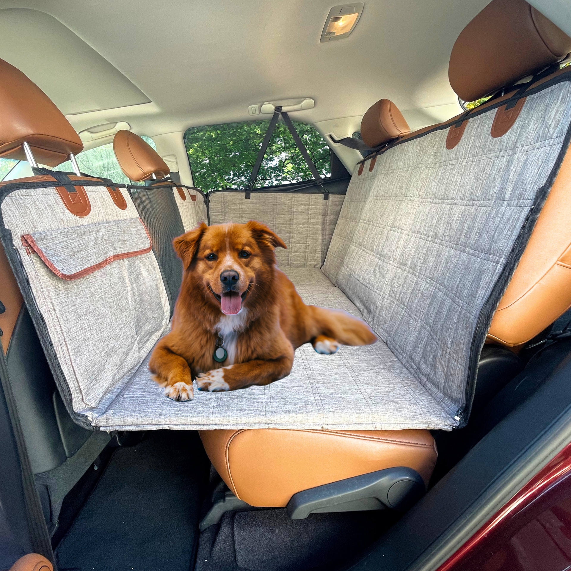 Backseat Extender for Dogs - Grey with Door Covers