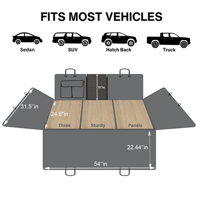 Backseat Extender for Dogs - Grey with Door Covers