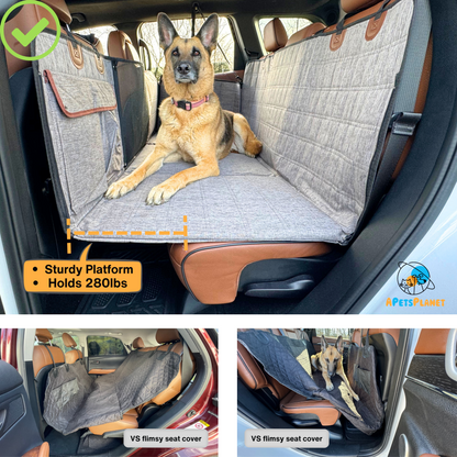 Backseat Extender for Dogs - Grey with Door Covers