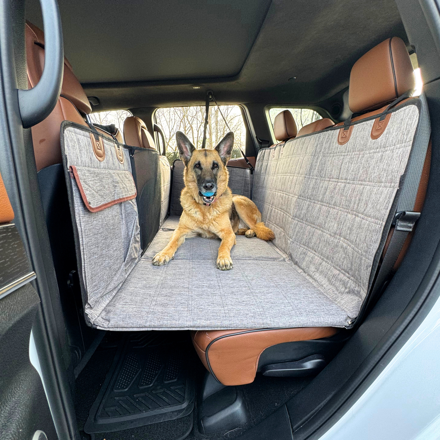 Backseat Extender for Dogs - Grey with Door Covers