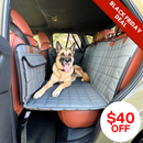 Leather Backseat Extender for Dogs - Grey with Door Covers